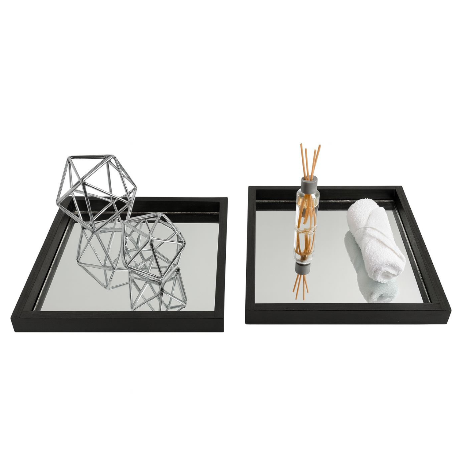 Kit de 2 Tablitas Madera Espejo — Encino Negro