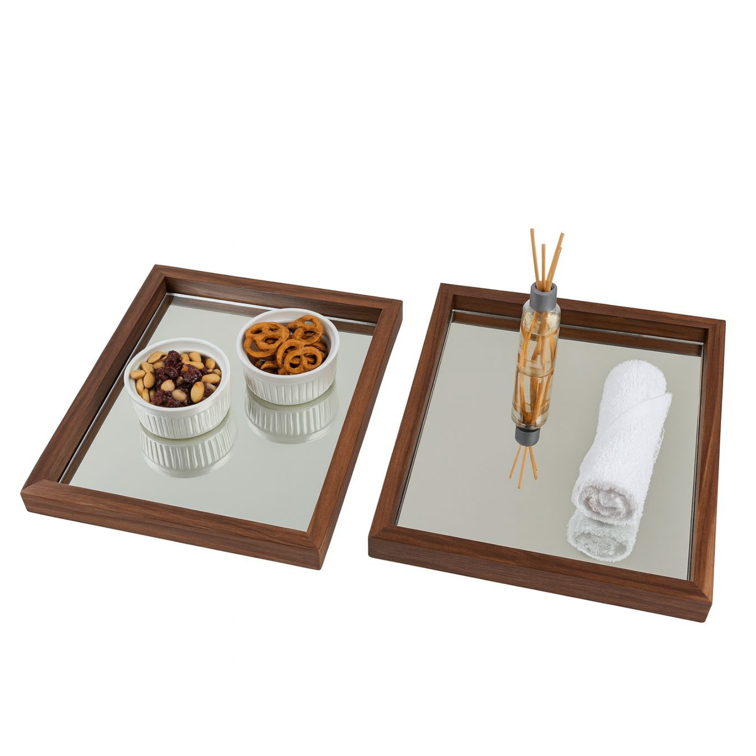 Kit de 2 Tablitas Madera Espejo — Nogal