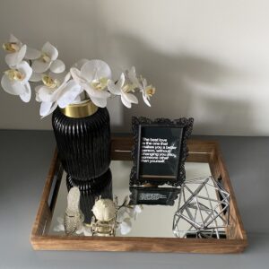 Charola Chica Nogal & Espejo