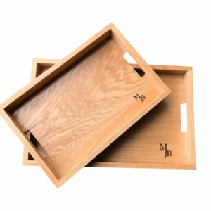 Juego de charolas encino personalizado