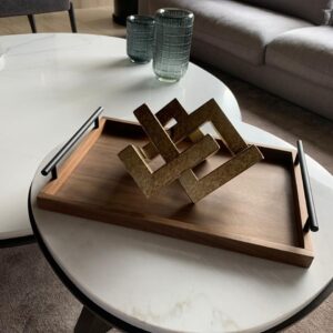 PROMO. Charola chica nogal & metal