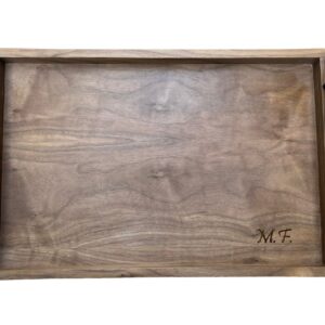 Charola grande nogal & metal personalizado