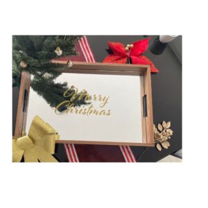 christmas edition charola nogal espejo grande