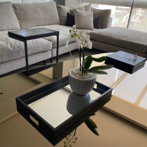 charola grande negra & espejo