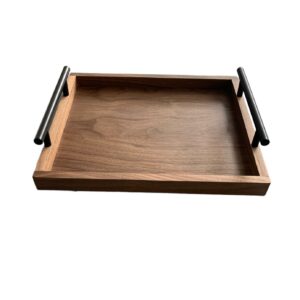 Charola cuadrada nogal & metal personalizado