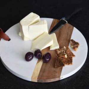 Tabla para quesos circular de mármol